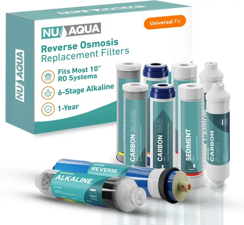 Vista 13 de NU Aqua Sistema de Filtro de Agua Potable de Ósmosis Inversa Set de Reemplazo - Kit de 4 Etapas de 1 Año para Debajo del Fregadero - Incluye Filtros