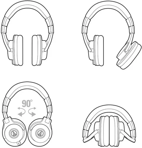 Vista 8 de Audio-Technica ATH-M40x - Auriculares profesionales para monitor de estudio, color negro, con ingeniería de vanguardia, copas auriculares giratorias