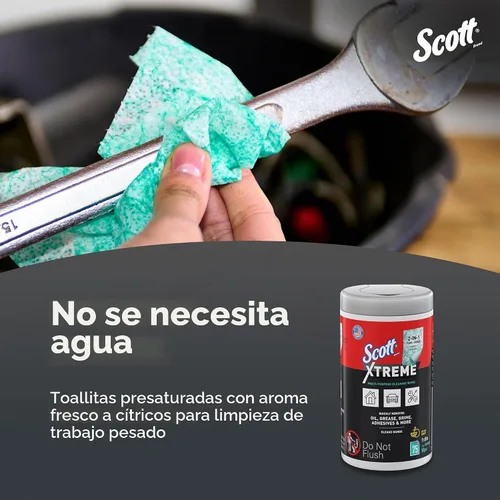 Vista 5 de Scott Toallitas Xtreme, 6 botes/estuche, 75 hojas/recipiente