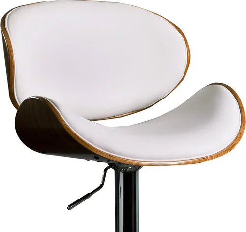 Vista 8 de AC Pacific ACBS34 Taburete giratorio de piel sintética ajustable para isla de cocina con marco curvado y elegante base cromada, sillas de mostrador