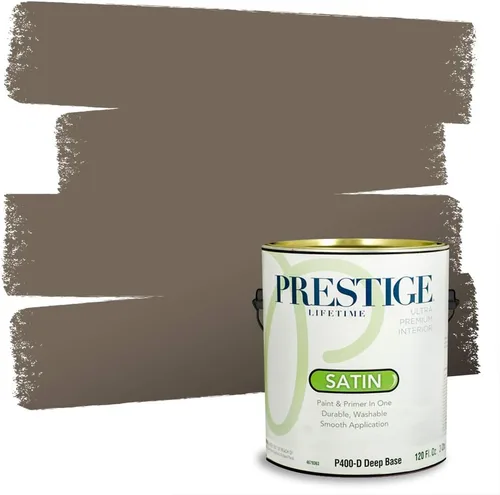 Vista 8 de PRESTIGE Pinturas Pintura Exterior e Imprimación en Uno, 1 Galón, Mate, Combinación Comparable de Sherwin Williams* Black Magic* SW6991-PCM