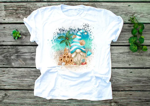 Vista 2 de Beach Gnome Sublimation Transfer - Gnome Sublimation Transfer, Summer Gnomes Sublimation, Gnomes, Gnome Transfer, Ocean Gnomes, Shirt/Mug (Mug x1-3")