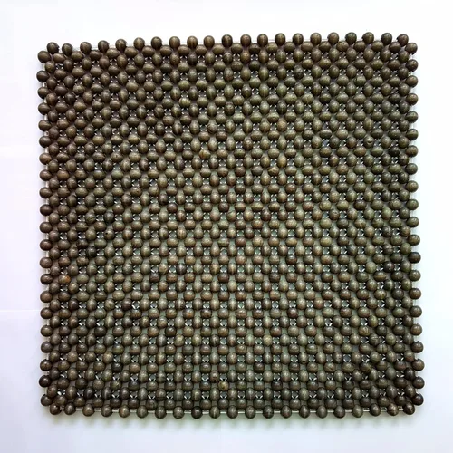 Vista 6 de Protector de asiento con cuentas de madera natural, almohadilla transpirable, fresca y cómoda para verano, cojín masajeador (cuadrado)