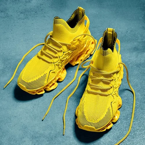 Vista 5 de Zapatillas de deporte para hombre Blade Tenis para hombre Trail Running Zapatos deportivos de moda para hombre, negro, amarillo, rojo