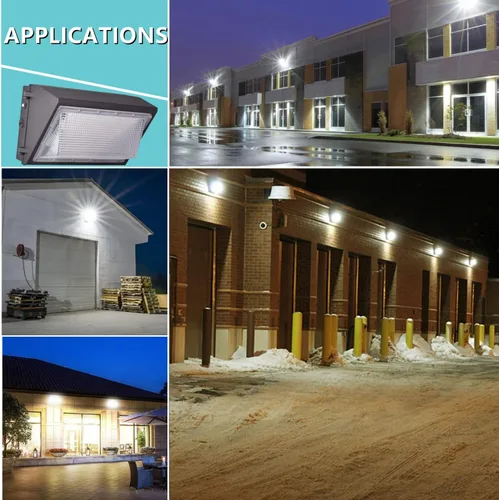 Vista 8 de Paquete de 2 lámparas LED de pared de 100 W del anochecer al amanecer, 13000LM 400-600W equivalente a HPS/HID, iluminación de seguridad al aire