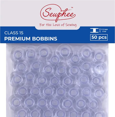 Vista 7 de Sewphee Se adapta a bobinas de costura y bordado Brother – 12 piezas, SA156, transparente