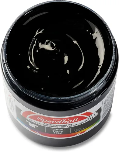 Vista 2 de Speedball Tinta de impresión de pantalla de tela, 8 onzas, color negro para impresión de camisetas y serigrafía