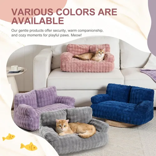 Vista 7 de Sofá cama para gatos, bonito sofá para mascotas para gatos de Rosa polvoriento