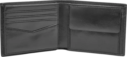Vista 2 de Fossil Mens Ryan Leather RFID-Blocking Bifold Wallet with Coin Pocket