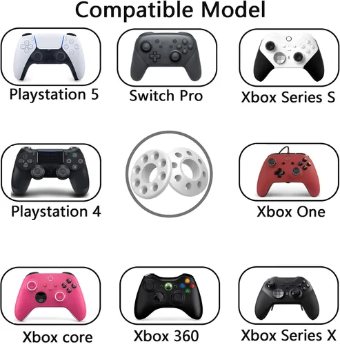 Vista 2 de Precision Rings, Aim Assist Motion Control Controller Rings for PS5, PS4, Xbox, Switch Pro, Scuf Controller Accessories Soft Hard Joystick