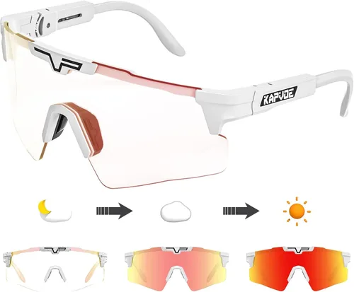 Vista 8 de KAPVOE Gafas de ciclismo fotocromáticas Gafas de sol deportivas de bicicleta de montaña Gases transparentes MTB Gafas hombres mujeres Bicicletas