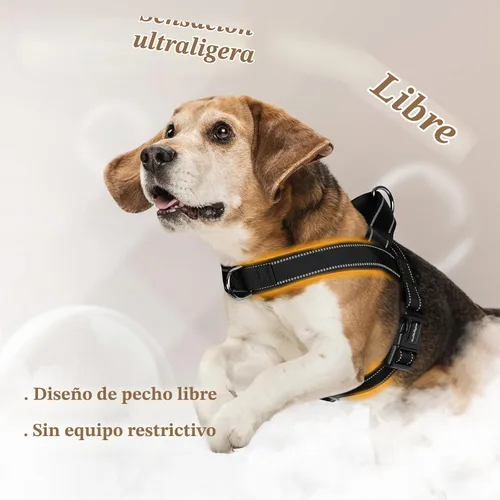 Vista 5 de rabbitgoo Arnés para perro sin tirones, ajuste rápido para perros de tamaño Chaleco para mascotas ajustable en el pecho con asa acolchada suave, sin