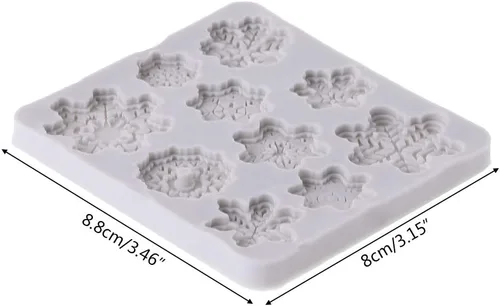 Vista 9 de Molde de silicona para pastel de fondant de copo de nieve de Navidad, molde de caramelo de chocolate, decoración de bricolaje, decoraciones