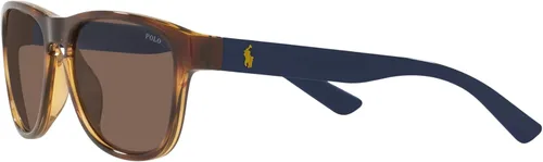 Vista 3 de Polo Ralph Lauren Gafas de sol cuadradas de ajuste universal Ph4180u, Habana BrillanteMarrón