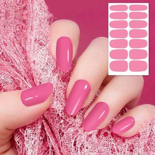Vista 7 de Tiras de esmalte de uñas, color sólido, 24 hojas de calcomanías adhesivas de esmalte de uñas, envolturas completas de uñas de gel para mujeres