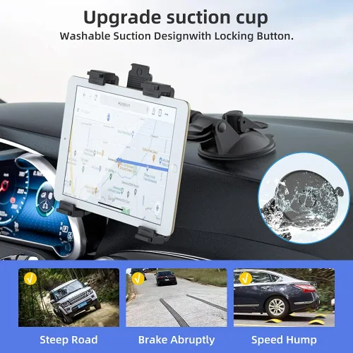 Vista 4 de OHLPRO Soporte para Tablet para Salpicadero de Coche, Montura de Ventosa para Coche iPad para Parabrisas de Camión con Brazo Flexible, para Todas