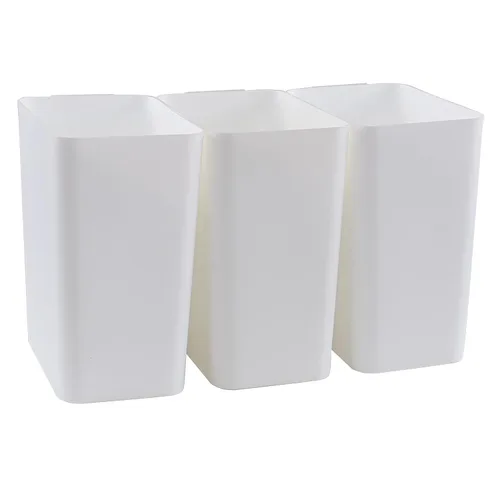 Vista 8 de Xyskin - Paquete de 3 basureros de plástico, contenedor de basura de 4.5 galones Cubo de basura gris, cubo de basura duradero para baño