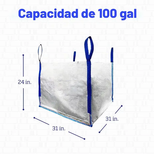 Vista 7 de DURASACK Bolsas de basura resistentes para constructores, 378 l, blancas, tejidas, de polipropileno, para demolición y construcción, con capacidad