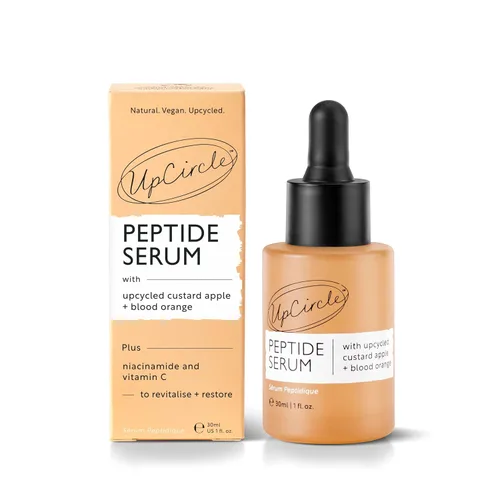 Vista 2 de UpCircle Suero peptídico – Mejora la elasticidad de la piel + aumenta el colágeno – Crema de manzana, rica en vitamina C + naranja sanguina ilumina