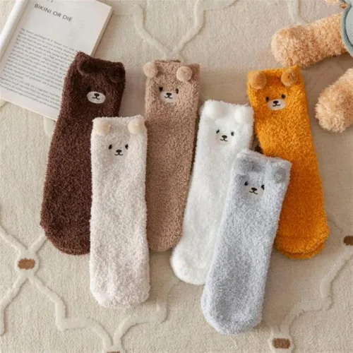 Vista 5 de TRENIS Women Socks Winter Cute Socks Female Autumn Thickened Warm Home Floor Sleep
