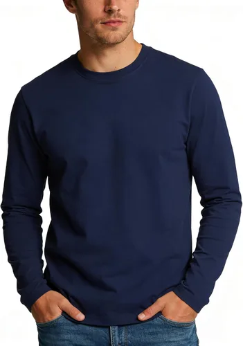 Vista 11 de Camiseta de hombre de manga larga con cuello redondo para adultos