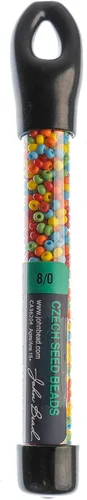 Vista 2 de John Bead Cuentas de cristal checo 8/0 de mezcla múltiple para manualidades de joyería, vial de 0.81 oz