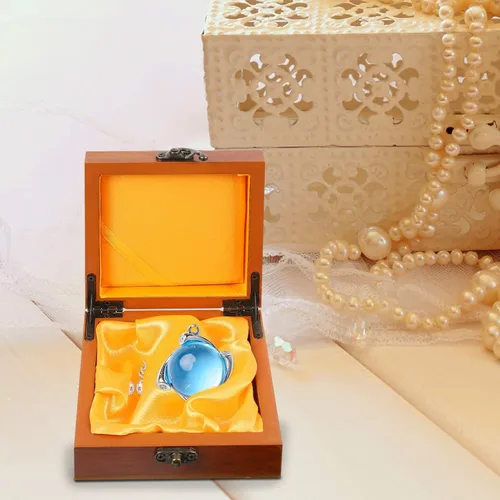 Vista 4 de VOSAREA - Caja de joyería pequeña organizadora de pendientes, anillos, collares, caja de regalo de madera, organizador de almacenamiento, caja