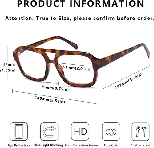 Vista 4 de Lentes de lectura estilo aviador para mujeres y hombres, paquete de 3 unidades, bloqueo de luz azul, PC, material reciclado, retro, LHJ209