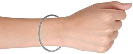 Vista 6 de Bling Jewelry Unisex Strong .925 Sterling Silver Snake Chain Foxtail Wheat Starter Charm Bracelet For Women Teen Men's Lobster Claw Clasp Fits