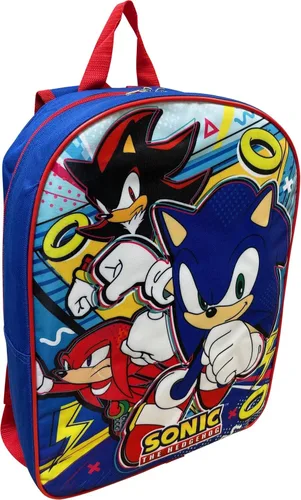 Vista 3 de Ruz Sonic The Hedgehog Mochila escolar con licencia para niños de 15 pulgadas (Sonic II)