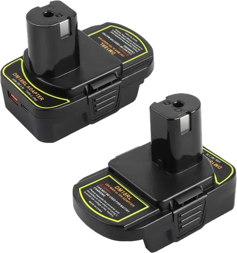 Vista 9 de Adaptador de batería DM18M compatible con baterías Dewalt de 20 V y Convertidor de batería con USB y enchufe de carga tipo C, convierte