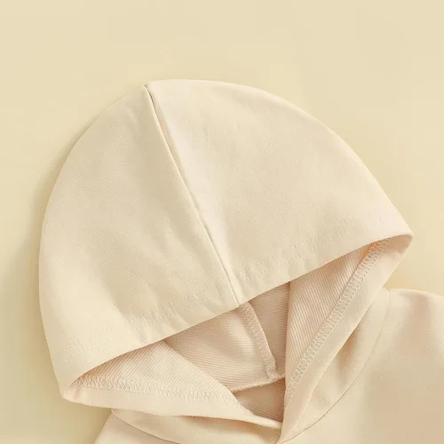 Vista 4 de Ropa de otoño para bebé, niño, niña, sudadera con capucha, mameluco liso de manga larga, ropa de invierno