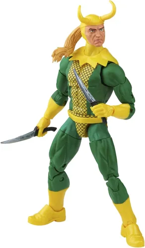Vista 3 de Marvel Legends Series Loki - Figura de acción de embalaje retro de 6 pulgadas, 3 accesorios