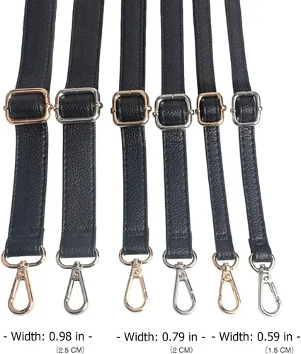 Vista 3 de Black Purse Strap Replacement - Full Grain Microfiber Leather for Small Shoulder Crossbody Bag. 59 Inch Long