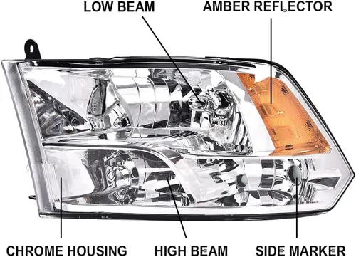 Vista 7 de PIT66 Conjunto de faros delanteros compatible con Dodge Ram 1500 2500 3500 2009-2012 (solo compatible con modelos de faros cuádruples) lente