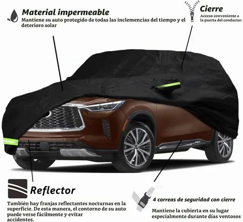 Vista 2 de YIXIN Funda impermeable para automóvil Infiniti QX80 2014-2026, ajuste personalizado, correa 100% impermeable a prueba de viento y bandas