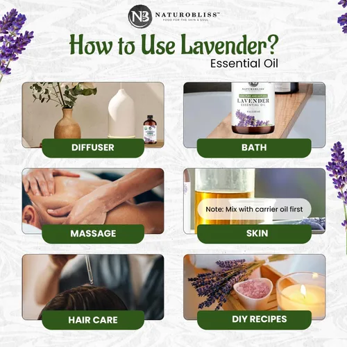 Vista 4 de NaturoBliss Aceite Esencial de Lavanda Orgánica, 100% Puro Grado Terapéutico, Calidad Premium, 1 fl. Oz / 30 ml - Perfecto para Aromaterapia