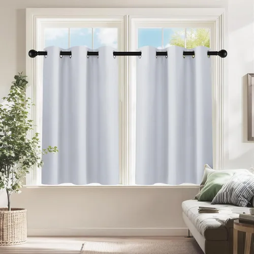 Vista 42 de PONY DANCE Cortinas para Autocaravana de 24 pulgadas de Largo, Cortinas Cortas para Baño y Cocina, Mini Cortinas de Privacidad para Camper