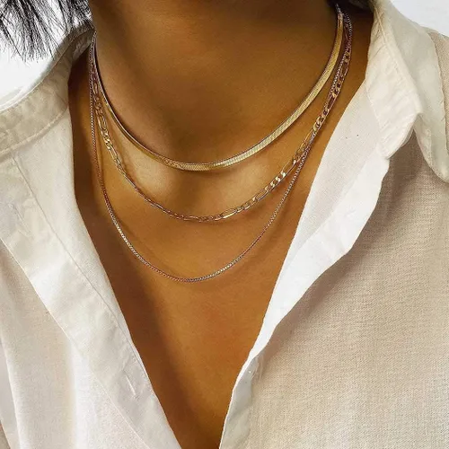 Vista 2 de Jeairts - Gargantilla de hueso de serpiente, collar minimalista para mujeres y niñas