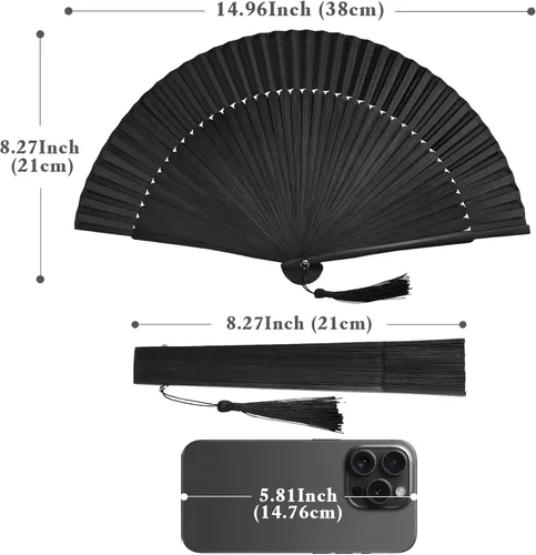 Vista 3 de KEZKALS Hand Fan, Handheld Fan, Chinese/Japanese Hand Fans Foldable