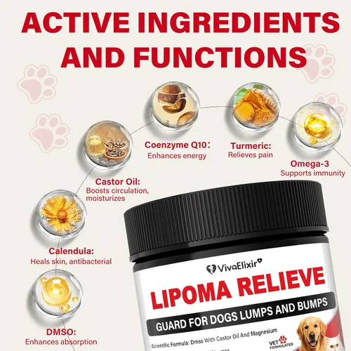 Vista 4 de Tratamiento de lipoma para perros y gatos, bálsamo para perros con aceite de ricino, crema DMSO, apoya la comodidad de las articulaciones