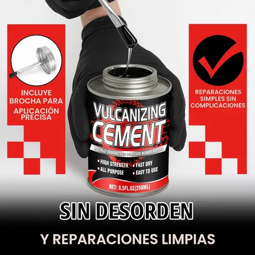 Vista 7 de Cimento Químico Vulcanizante – Cemento de Goma de Secado Rápido, Pegamento para Reparación de Neumáticos Multiusos, Kit de Parche de Neumático