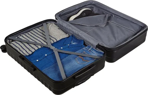 Vista 3 de Tienda Basics Equipaje de maleta expandible con ruedas rígidas, Negro, Spinner