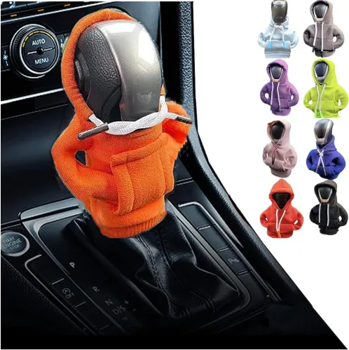 Vista 8 de Topaliving Sudadera con capucha para palanca de cambios de automóvil, divertida perilla de palanca de cambios, suéter para invierno, funda