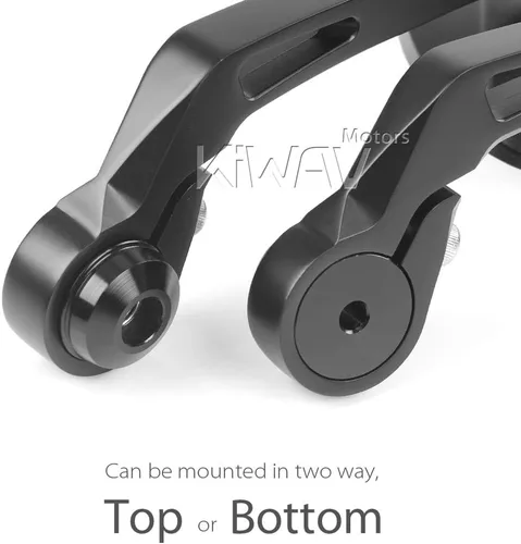 Vista 7 de KiWAV Espejos de extremo de barra de motocicleta ultra negro compatible con manillar roscado M6