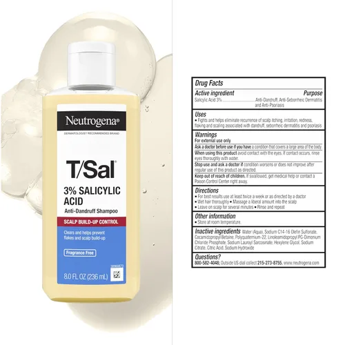 Vista 8 de Neutrogena Champú anticaspa de ácido salicílico al 3% T/Sal, 8 fl oz