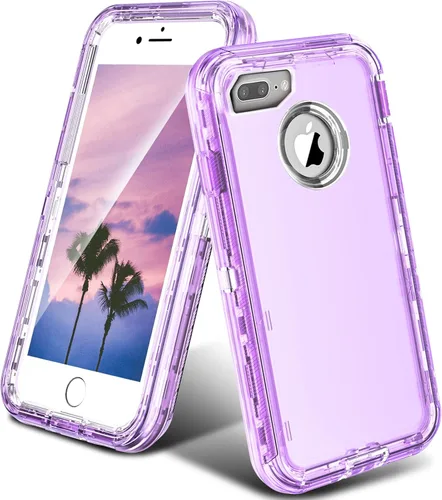 Vista 13 de ORIbox - Funda compatible con iPhone 7 Plus, compatible con iPhone 8 Plus, resistente a prueba de golpes, anticaída, funda transparente