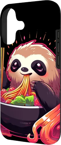 Vista 2 de Sloth Eating Ramen Japanese Noodles Soup Kawaii Case for iPhone 17