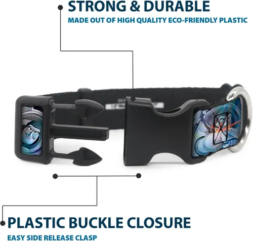 Vista 4 de Buckle-Down Buzz Lightyear Action - Collar de clip de plástico apilado, 1 pulgada de ancho, se adapta a cuello de 9 a 15 pulgadas, pequeño