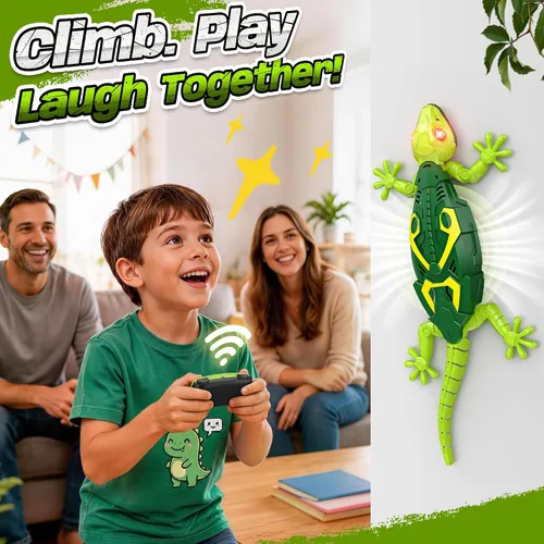 Vista 4 de Rcfunkid RC Wall Crawler Gecko Escalada Gecko Juguete 360° Giratorio